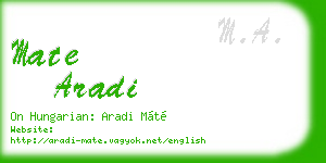mate aradi business card